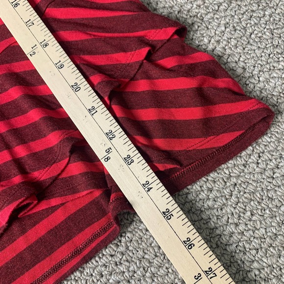 Cabi Womens Tee Shirt Size Small Red Striped Short Sleeves Sweet Talk 3631 - Picture 7 of 12